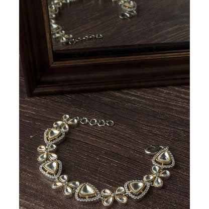VIVINIA By Vidhi Mehra Silver Plated Kundan Polki Womens Bracelet