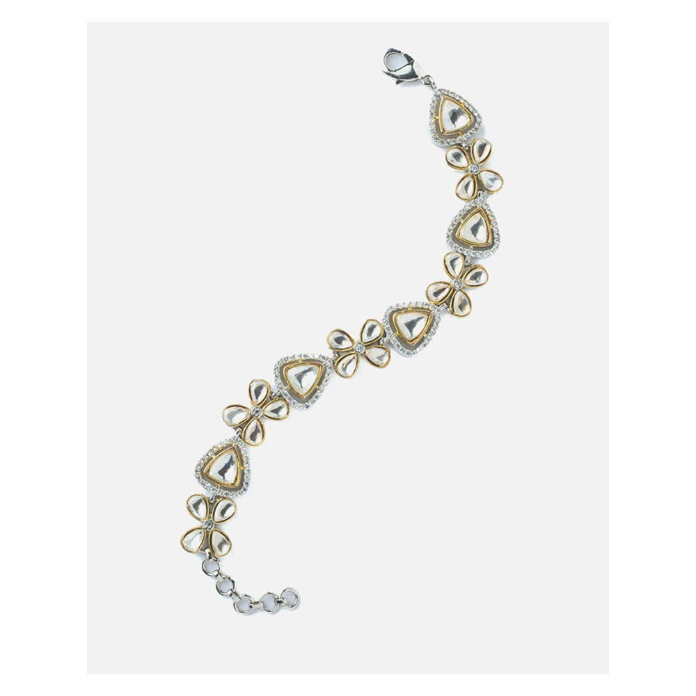VIVINIA By Vidhi Mehra Silver Plated Kundan Polki Womens Bracelet
