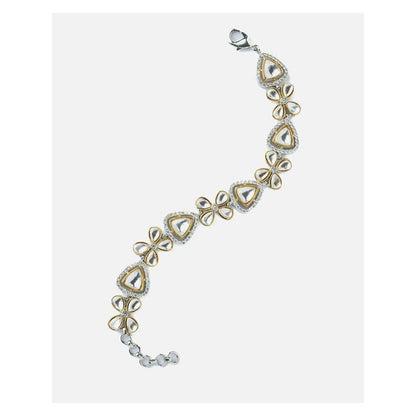 VIVINIA By Vidhi Mehra Silver Plated Kundan Polki Womens Bracelet