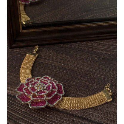 VIVINIA By Vidhi Mehra Gold Plated Pink Zircon Womens Bracelet