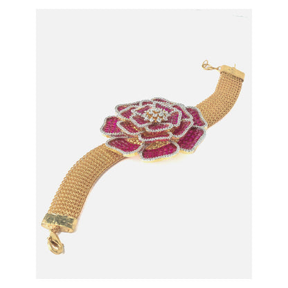 VIVINIA By Vidhi Mehra Gold Plated Pink Zircon Womens Bracelet