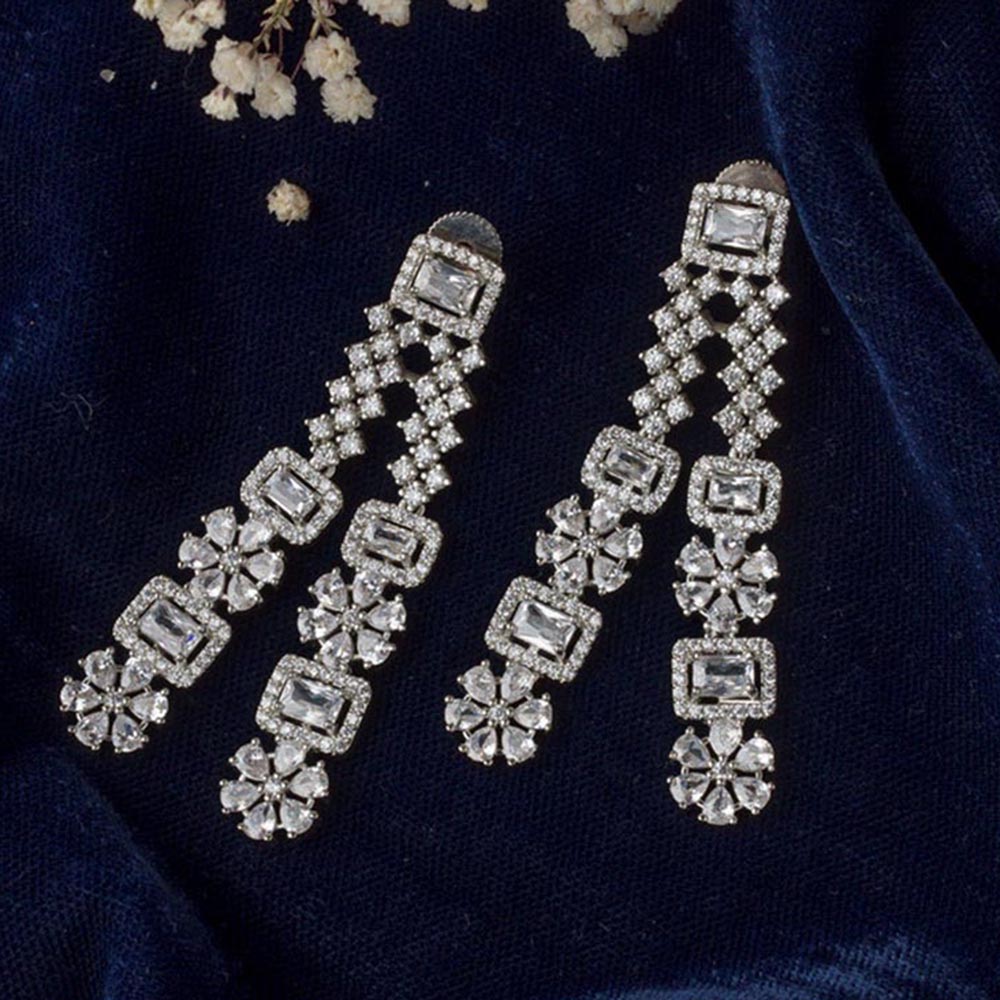 VIVINIA By Vidhi Mehra Silver Plated Womens Drop Earrings