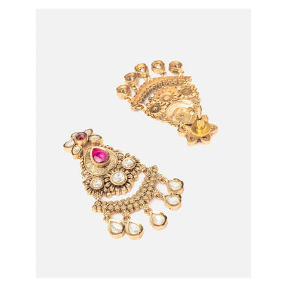 VIVINIA By Vidhi Mehra Isvaraah 2.0 Gold Plated Pink Womens Drop Earrings