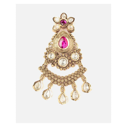 VIVINIA By Vidhi Mehra Isvaraah 2.0 Gold Plated Pink Womens Drop Earrings