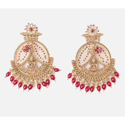 VIVINIA By Vidhi Mehra Isvaraah 2.0 Gold Plated Pink Womens Drop Earrings