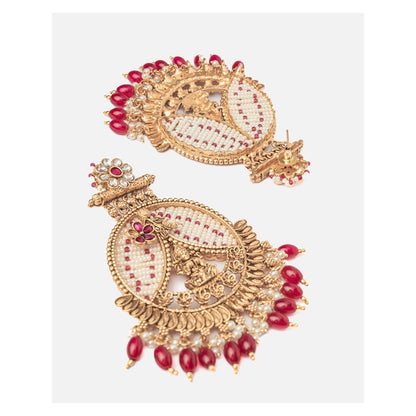 VIVINIA By Vidhi Mehra Isvaraah 2.0 Gold Plated Pink Womens Drop Earrings
