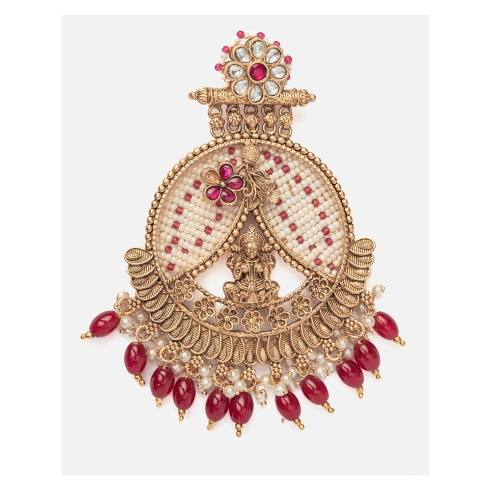 VIVINIA By Vidhi Mehra Isvaraah 2.0 Gold Plated Pink Womens Drop Earrings