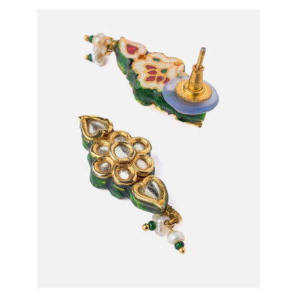 VIVINIA By Vidhi Mehra Saadgi Gold Plated White Womens Drop Earrings