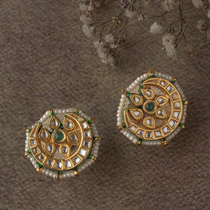 VIVINIA By Vidhi Mehra Saadgi Gold Plated Green Womens Stud Earrings