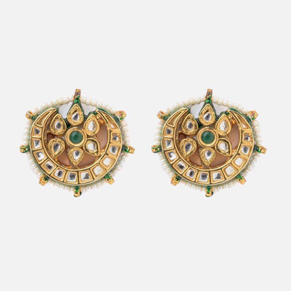VIVINIA By Vidhi Mehra Saadgi Gold Plated Green Womens Stud Earrings