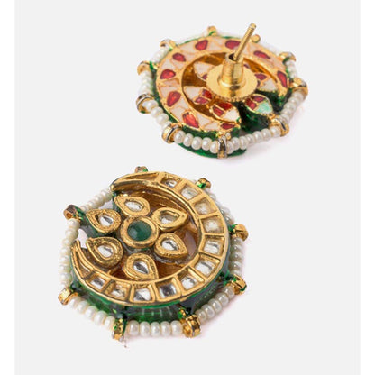 VIVINIA By Vidhi Mehra Saadgi Gold Plated Green Womens Stud Earrings