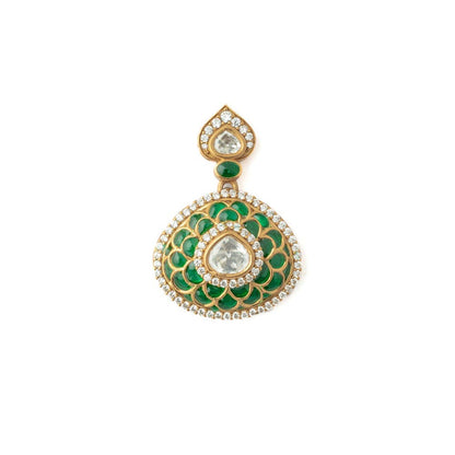 VIVINIA By Vidhi Mehra Gold Plated Green Womens Synthetic Stone Earrings
