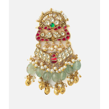 VIVINIA By Vidhi Mehra Gold Plated Green Womens Synthetic Stone Earrings