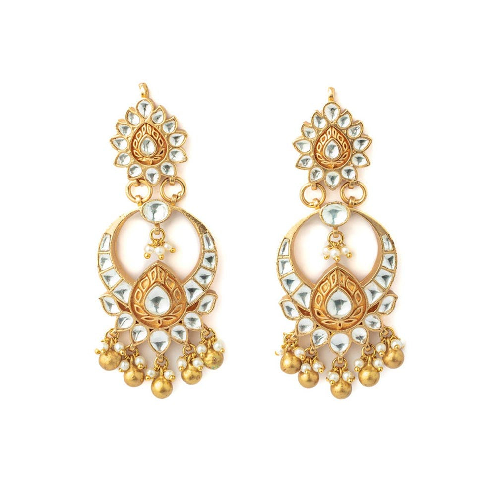 VIVINIA By Vidhi Mehra Gold Plated Womens Kundan Polki Earrings