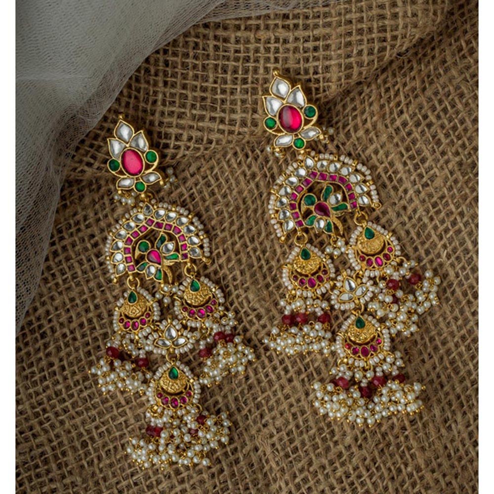 VIVINIA By Vidhi Mehra Gold Plated Multi Womens Synthetic Stone Earrings