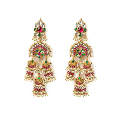 VIVINIA By Vidhi Mehra Gold Plated Multi Womens Synthetic Stone Earrings