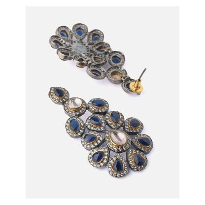 VIVINIA By Vidhi Mehra Gold Plated Blue Womens Drop Earrings