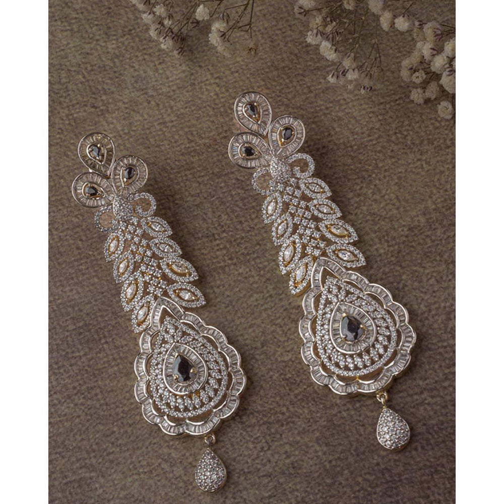 VIVINIA By Vidhi Mehra Florence Gold Plated Blue Womens Dangle Earrings