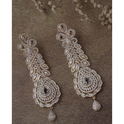 VIVINIA By Vidhi Mehra Florence Gold Plated Blue Womens Dangle Earrings