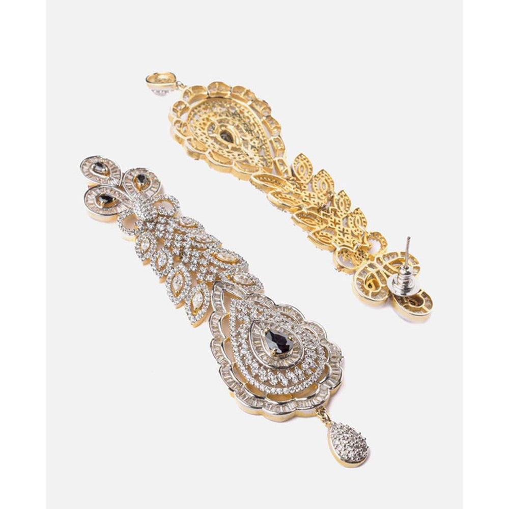 VIVINIA By Vidhi Mehra Florence Gold Plated Blue Womens Dangle Earrings