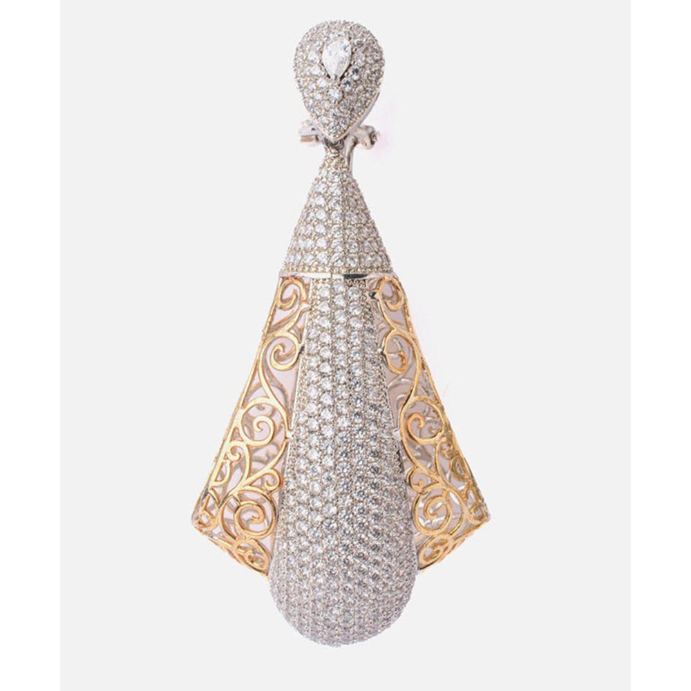 VIVINIA By Vidhi Mehra Florence Gold Plated White Womens Dangle Earrings