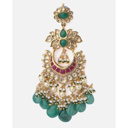 VIVINIA By Vidhi Mehra Gold Plated Green Womens Dangler Earrings