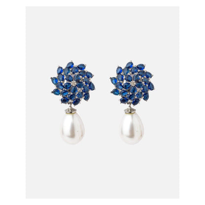 VIVINIA By Vidhi Mehra Florence Silver Plated Blue Womens Drop Earrings