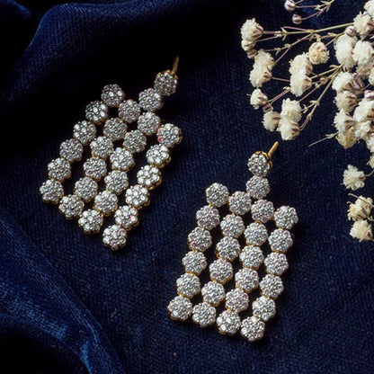 VIVINIA By Vidhi Mehra Gold Plated Womens Zircon Dangler Earrings