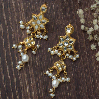 VIVINIA By Vidhi Mehra Gold Plated Womens Kundan And Polki Drop Earrings