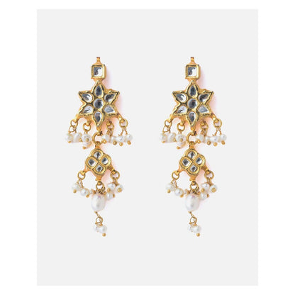 VIVINIA By Vidhi Mehra Gold Plated Womens Kundan And Polki Drop Earrings