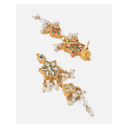 VIVINIA By Vidhi Mehra Gold Plated Womens Kundan And Polki Drop Earrings