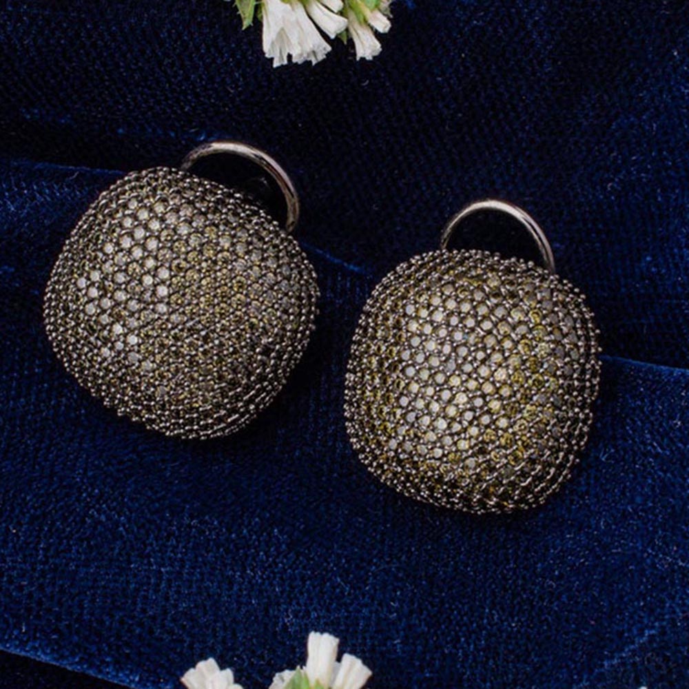 VIVINIA By Vidhi Mehra Zia Silver Plated Womens Zircon Earrings