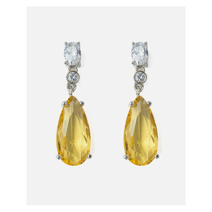 VIVINIA By Vidhi Mehra Silver Plated Yellow Womens Drop Earrings