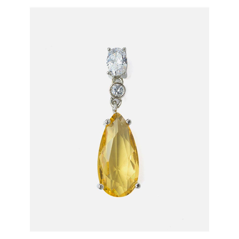 VIVINIA By Vidhi Mehra Silver Plated Yellow Womens Drop Earrings
