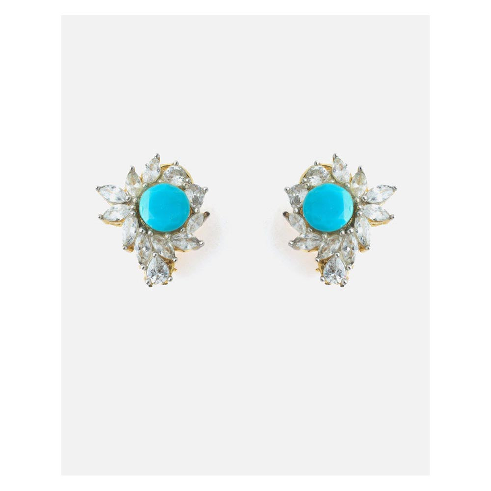 VIVINIA By Vidhi Mehra Gold Plated Blue Womens Stud Earrings