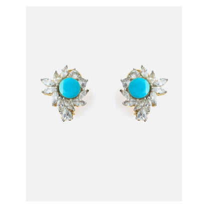 VIVINIA By Vidhi Mehra Gold Plated Blue Womens Stud Earrings