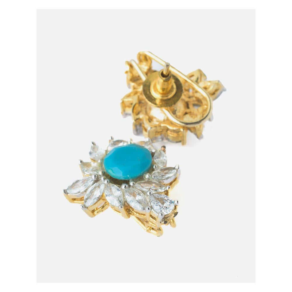 VIVINIA By Vidhi Mehra Gold Plated Blue Womens Stud Earrings