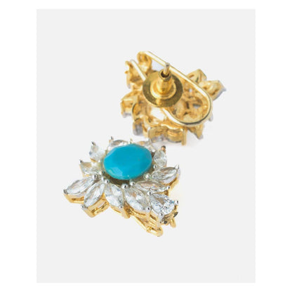 VIVINIA By Vidhi Mehra Gold Plated Blue Womens Stud Earrings