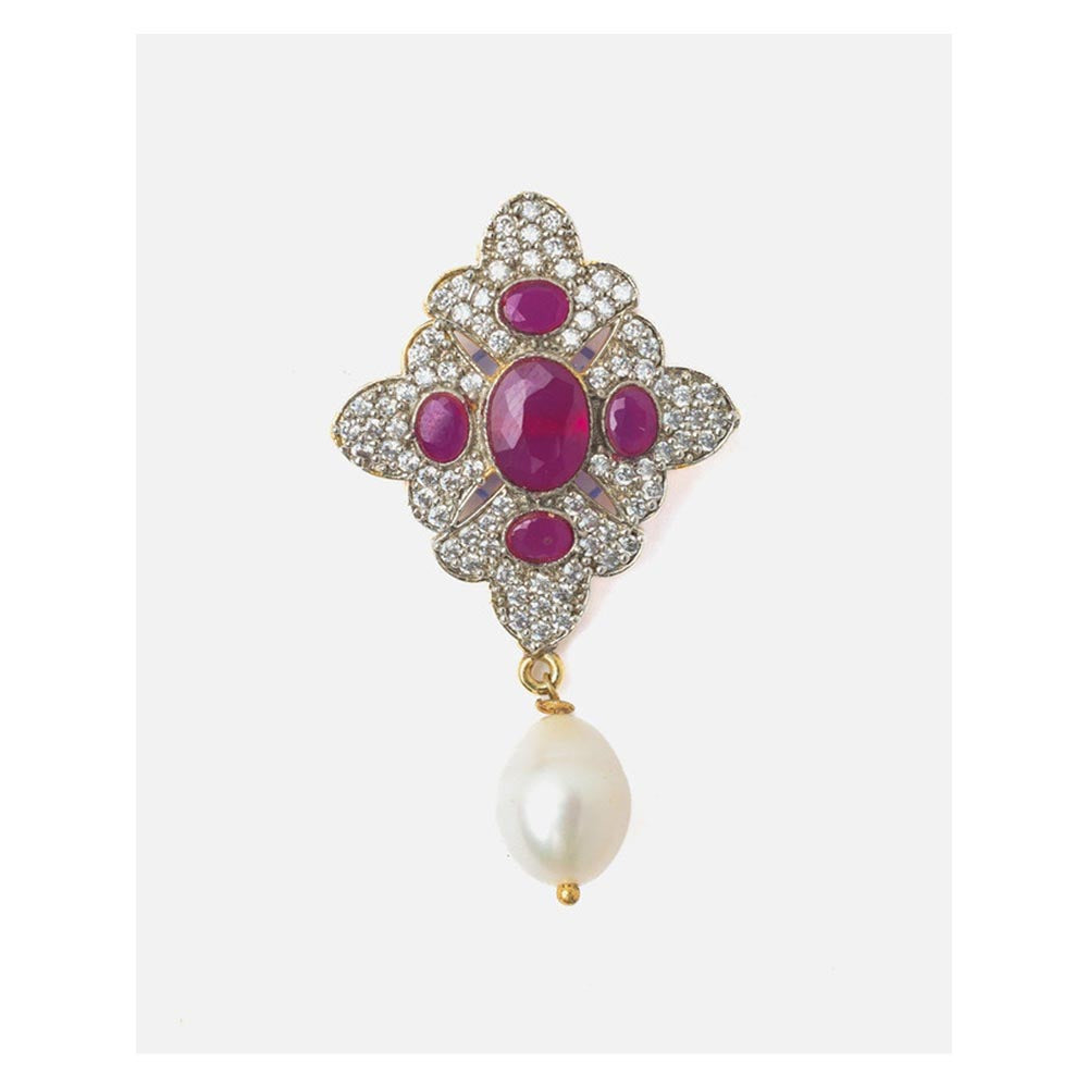 VIVINIA By Vidhi Mehra Gold Plated Pink Womens Drop Earrings