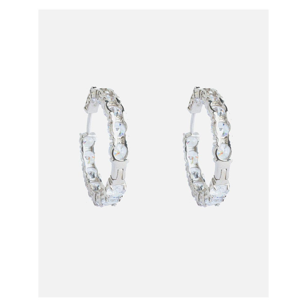VIVINIA By Vidhi Mehra Silver Plated Womens Hoop Earrings
