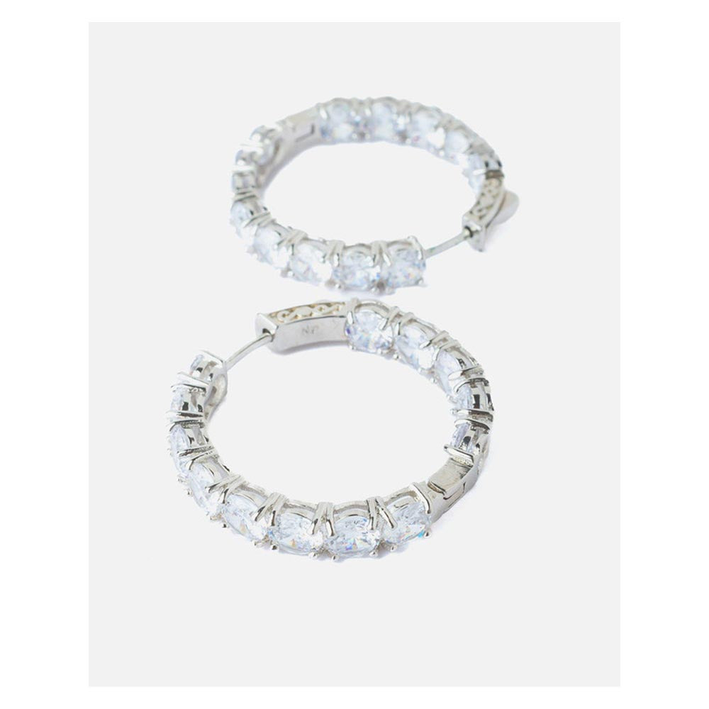 VIVINIA By Vidhi Mehra Silver Plated Womens Hoop Earrings