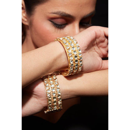 VIVINIA By Vidhi Mehra Aatman Gold Plated Womens Kundan Polki Bangles