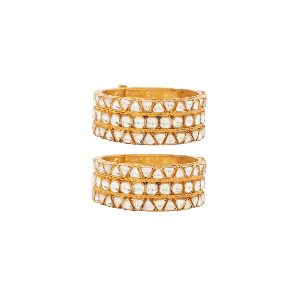 VIVINIA By Vidhi Mehra Aatman Gold Plated Womens Kundan Polki Bangles