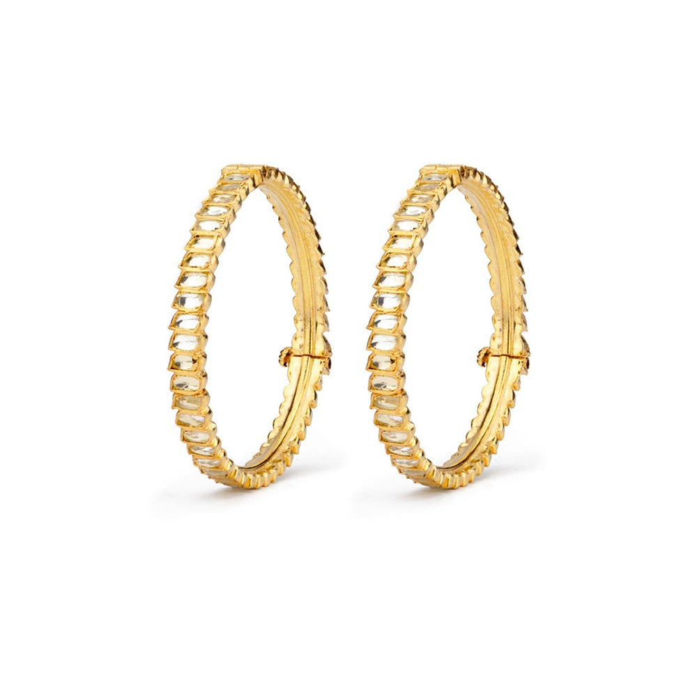 VIVINIA By Vidhi Mehra Gold Plated Kundan Polki Womens Bangles