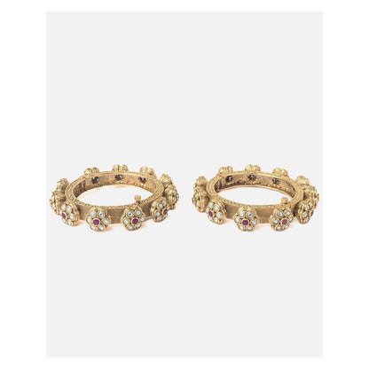 VIVINIA By Vidhi Mehra Gold Plated Red Temple Womens Bangles
