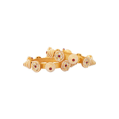 VIVINIA By Vidhi Mehra Gold Plated Red Kundan Polki Womens Bangles