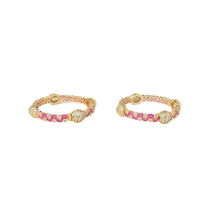 VIVINIA By Vidhi Mehra Gold Plated Pink Womens Synthetic Stone Bangles