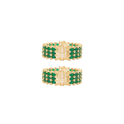 VIVINIA By Vidhi Mehra Gold Plated Green Womens Kundan Polki Bangles