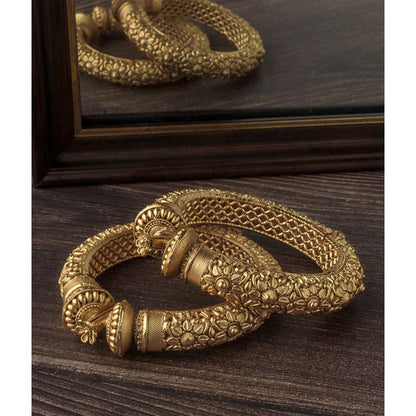 VIVINIA By Vidhi Mehra Gold Plated Temple Womens Bangles