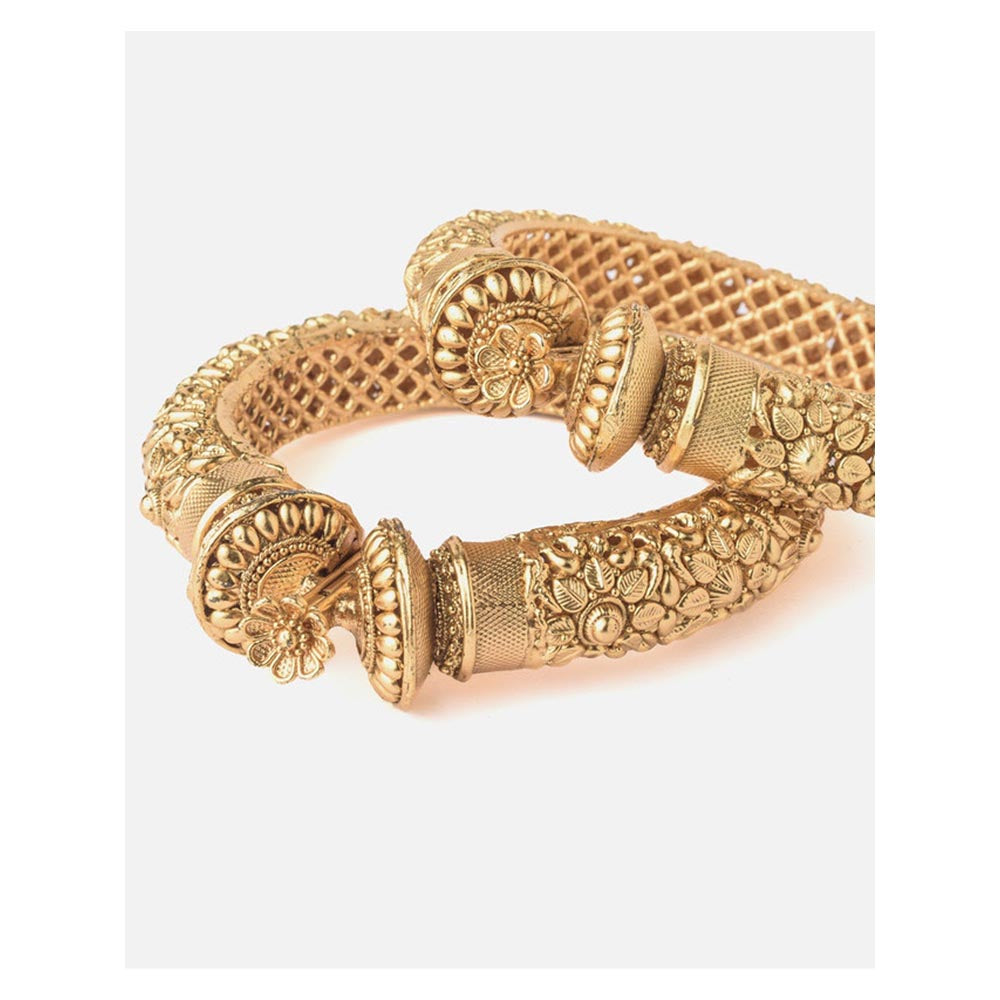 VIVINIA By Vidhi Mehra Gold Plated Temple Womens Bangles